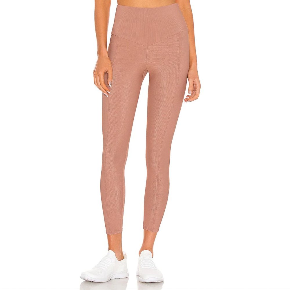NWT Onzie Sweetheart Midi Leggings Size S SMALL Fawn Rib